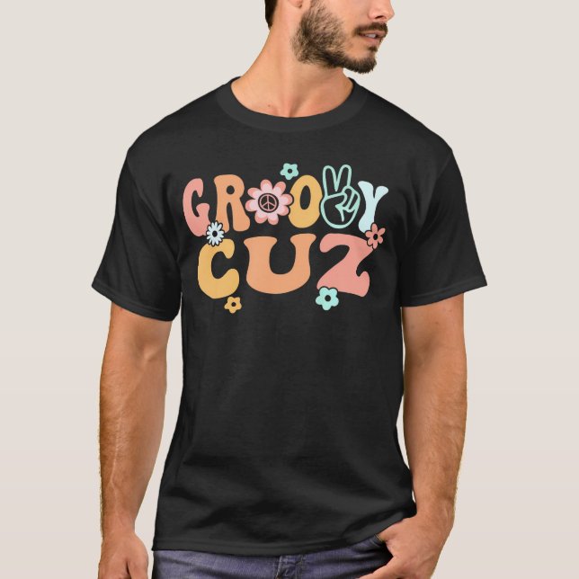 Groovy Cuz Cousin Matching Family 1St Birthday Par T-Shirt (Vorderseite)