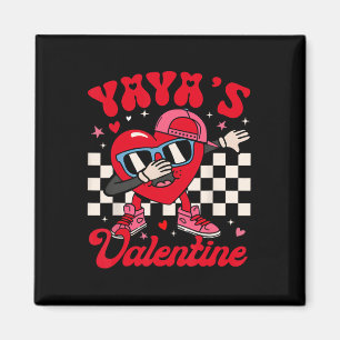 Groovy Dabbing Herz Yaya’s Valentinstag Junge Mädc Magnet