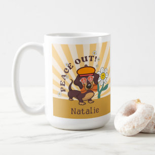 Groovy Dackel   Frieden Kaffeetasse