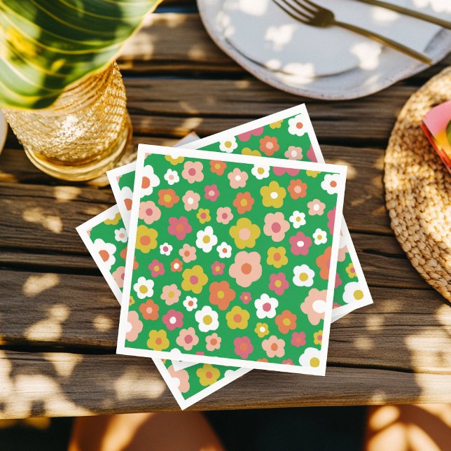 Groovy Daisies Floral BIRTHDAY PARTY CUSTOM Serviette (Groovy Daisies Floral BIRTHDAY PARTY CUSTOM Napkins
)