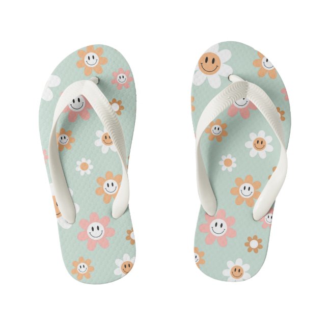 Groovy Daisies Kid's Pair von Flip Flops (Fußbett)