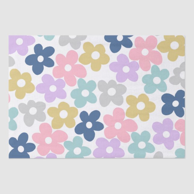 Groovy Daisy Blume Retro Boho Floral Seidenpapier (Vorderseite)