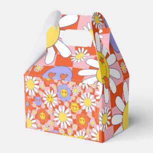 Groovy Daisy Blumen Karo, Y2K 90er Geschenkschachtel