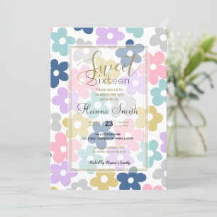 Groovy Daisy Blumen Retro Boho Floral Einladung