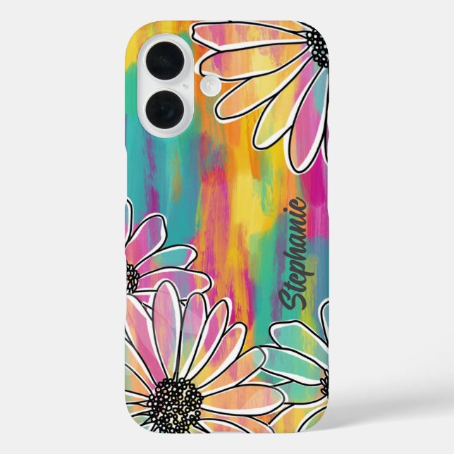 Groovy Daisy Dream - Malerisch handgezeichnete Blü Case-Mate iPhone Hülle (Rückseite)