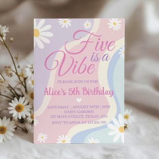 Groovy Daisy Five ist eine Einladung zum Geburtsta