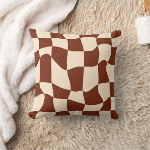 Groovy Daisy Floral Checkerboard, Y2K 90s Kissen