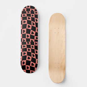 Groovy Daisy Floral Checkerboard, Y2K 90s Skateboard