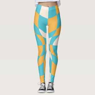 Groovy Daisy Floral Herz Karo, Y2K 90er Leggings
