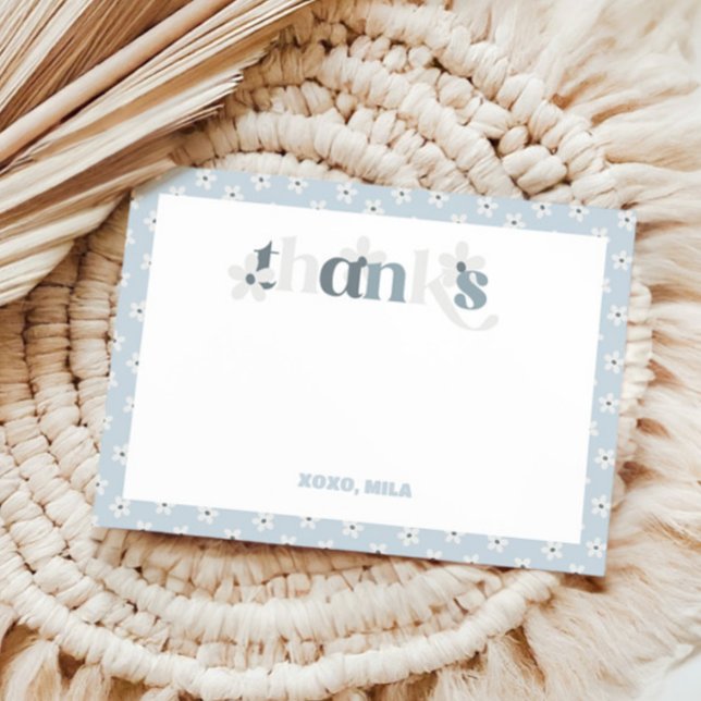 Groovy Daisy Modern Boho Birthday Dankeskarte (Von Creator hochgeladen)