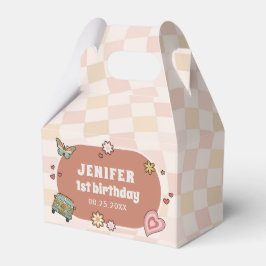 Groovy Daisy Retro 1. Geburtstag Party Geschenkschachtel