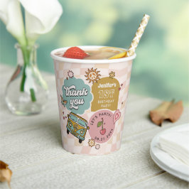 Groovy Daisy Retro 1. Geburtstag Party Pappbecher