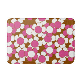Groovy Daisy Toss - Braun, Hot Pink & Weiß Badematte