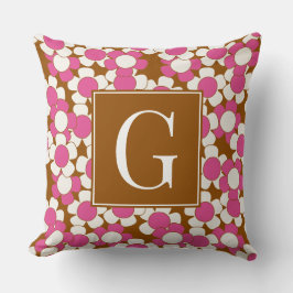 Groovy Daisy Toss - Braun, Hot Pink & Weiß Kissen