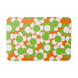 Groovy Daisy Toss - Orange, Limette & Weiß Badematte