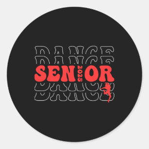 Groovy Dance Senior 2025 Cl of 2025 Senior Dancer Runder Aufkleber
