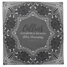 Groovy Dark Damask Schwarz-weiß Fraktal Lace