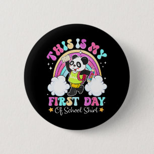 Groovy Das ist mein erster Schultag Funny Panda Button