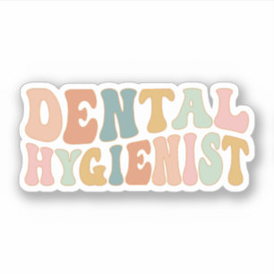 Groovy Dental Hygienist Zahnhygiene Mundhygiene Aufkleber