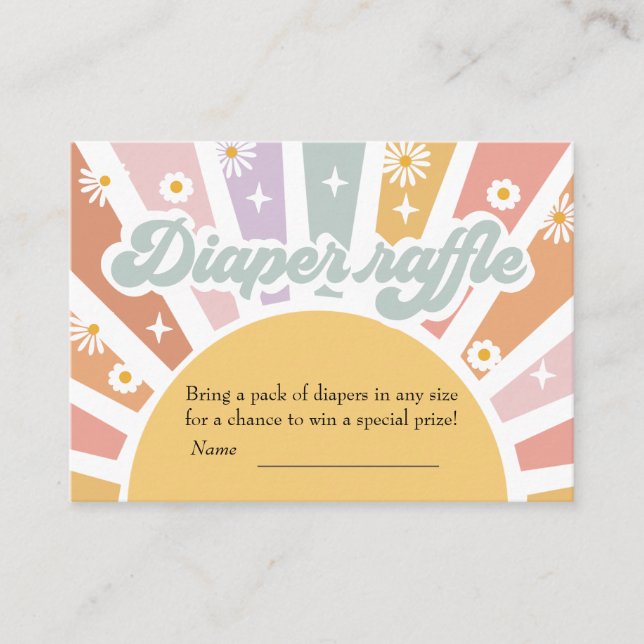 Groovy Diaper Raffle Begleitkarte (Vorderseite)