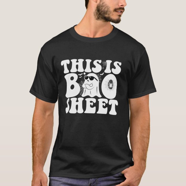 Groovy Dies ist Boo Sheet Niedlich Ghost Funny Hal T-Shirt (Vorderseite)