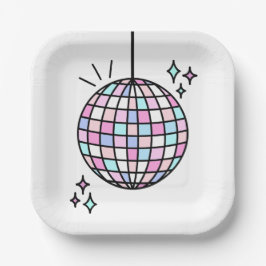 Groovy Disco Ball Geburtstag Pappteller