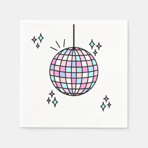 Groovy Disco Ball Geburtstag Serviette