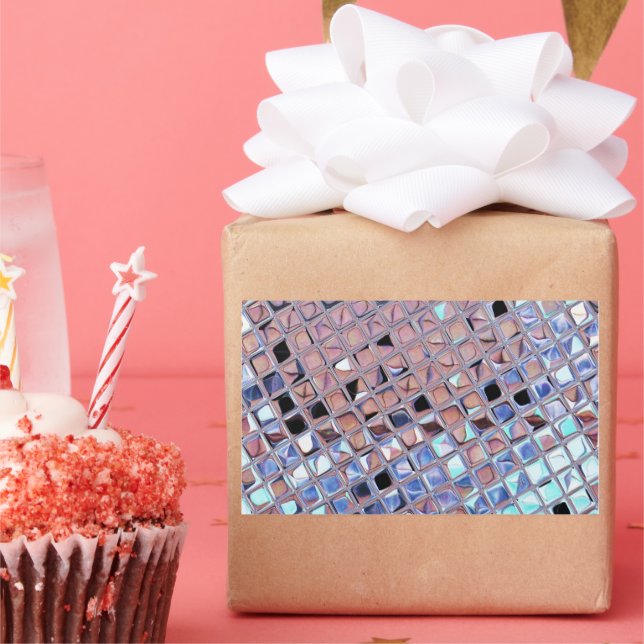 Groovy Disco Ball Mirror Ball Rechteckiger Aufkleber (Party)