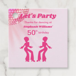 Groovy Disco ball Pink Purple Womans 50th Birthday Geschenkanhänger