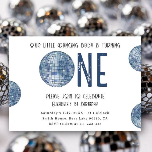 Groovy Disco Dancing Baby First Birthday Einladung (Von Creator hochgeladen)
