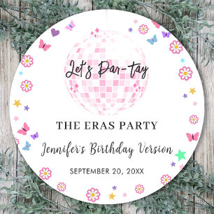 Groovy Disco Eras Geburtstagsparty Runder Aufkleber