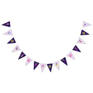 Groovy Disco Lila Party Retro 80er 90er Girls Wimpelkette