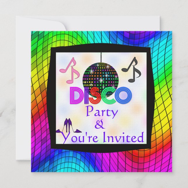Groovy Disco-Tanzen-Party Einladung (Vorderseite)