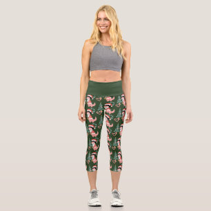 Groovy Disco Weihnachtsbaum Dinosaurier Capri Leggings