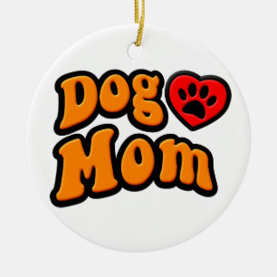 Groovy Dog Mama Zeichnend Keramik Ornament