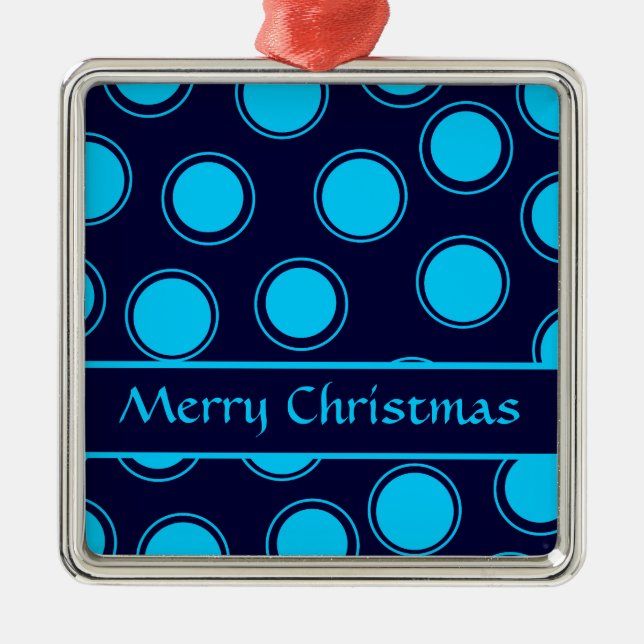 Groovy Dots #3 Frohe Weihnachten Silbernes Ornament (Vorne)
