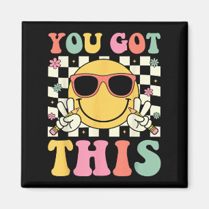 Groovy du Got diesen Smile Face Testing Day Teache Magnet
