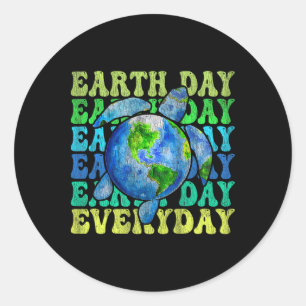 Groovy Earth Day Alltag Shirt Earth Day 22. April Runder Aufkleber