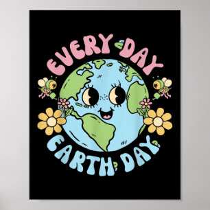 Groovy Earth Day Alltagslehrer Kinder glückliche E Poster