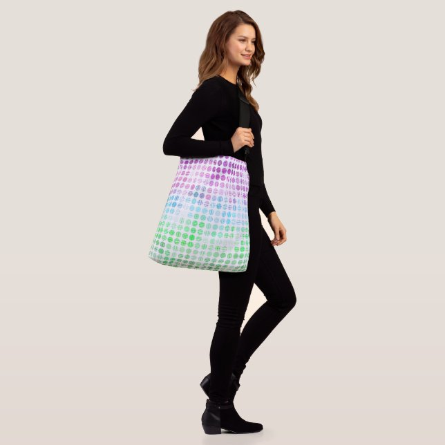 Groovy Eclectic Boho Abstrakt Toric Prilag Flag Tragetaschen Mit Langen Trägern (Am Model)
