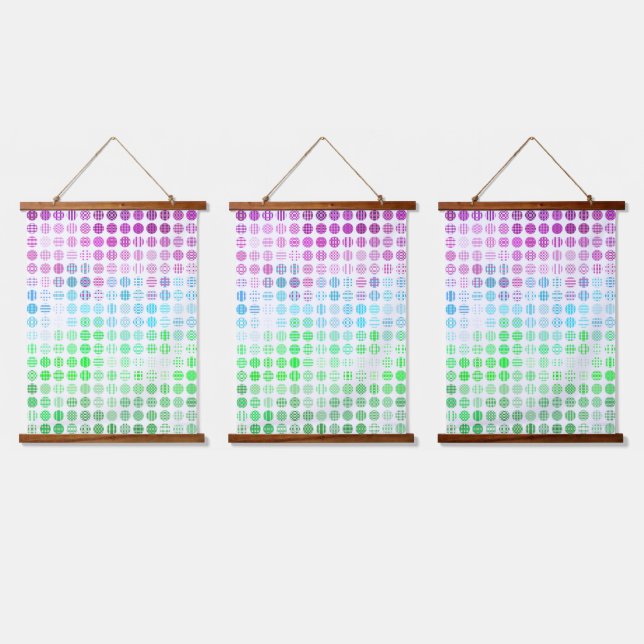 Groovy Eclectic Boho Abstrakt Toric Prilag Flag Wandteppich Mit Holzrahmen (Dreifach)