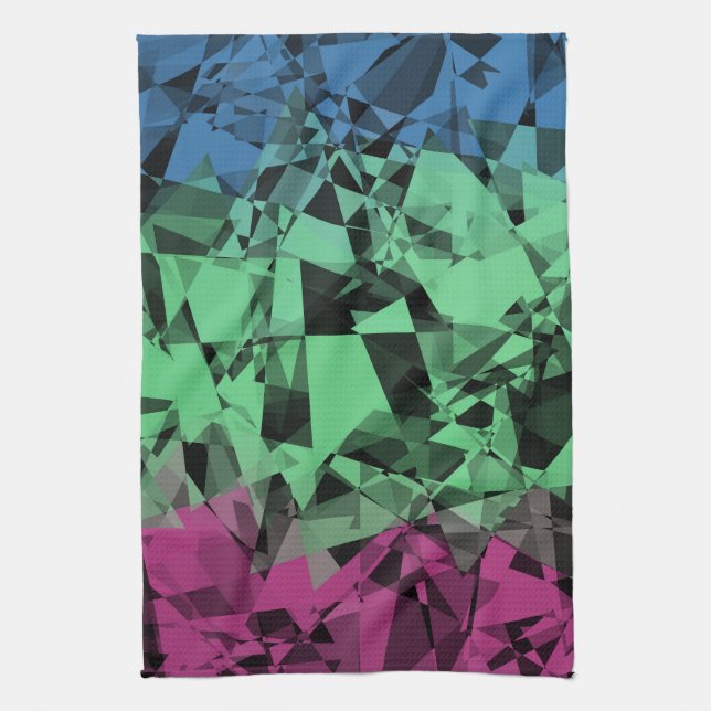 Groovy Eclectic Retro Trippy Polysexual Prilag Geschirrtuch (Vertikal)