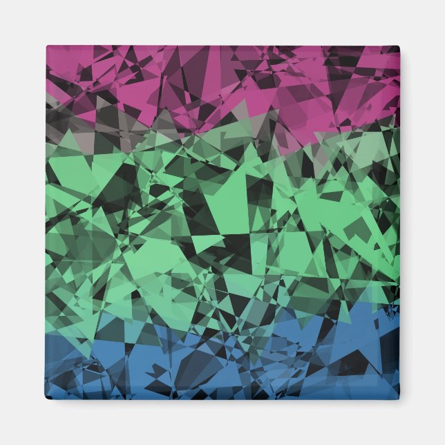 Groovy Eclectic Retro Trippy Polysexual Prilag Magnet (Vorne)