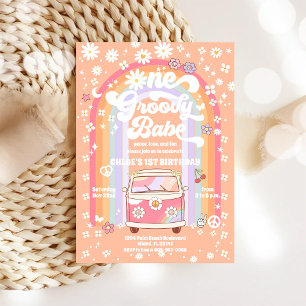 Groovy-Einladung zum 1. Geburtstag Einladung