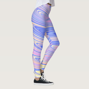 Groovy Eklektische Quirkige Wellige Pastell Abstra Leggings