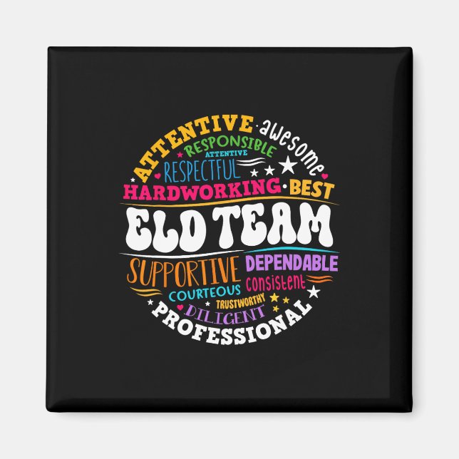 Groovy Eld Team Crew Englischsprachentwicklung  Magnet (Vorne)
