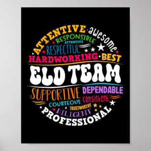 Groovy Eld Team Crew Englischsprachentwicklung  Poster