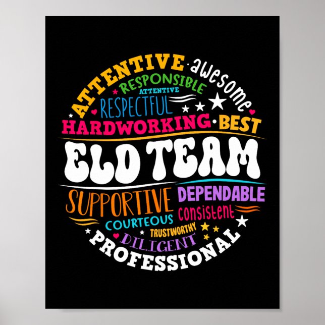 Groovy Eld Team Crew Englischsprachentwicklung  Poster (Vorne)