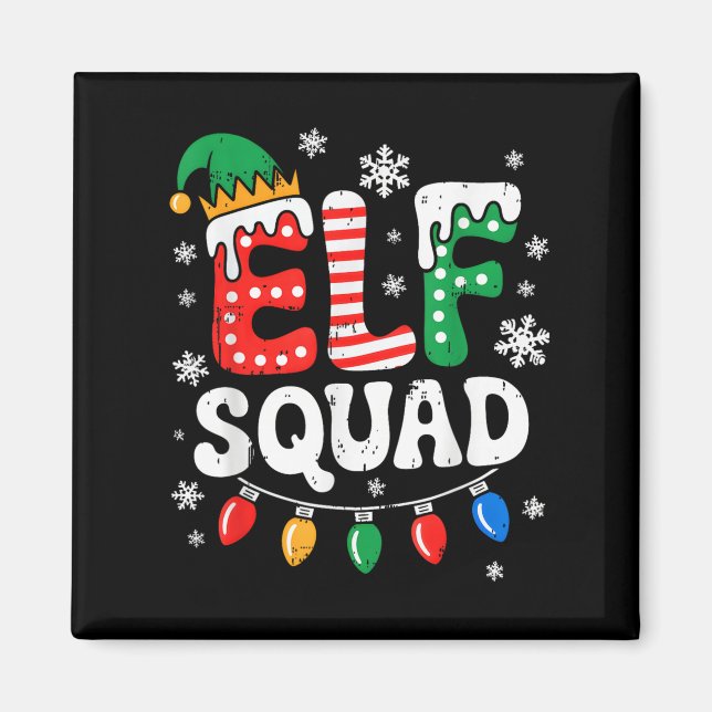 Groovy Elf Squad Elf Familie Weihnachten Matching  Magnet (Vorne)