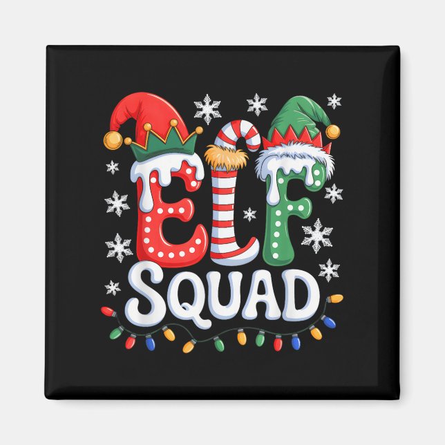 Groovy Elf Squad Elf Familie Weihnachten Matching  Magnet (Vorne)